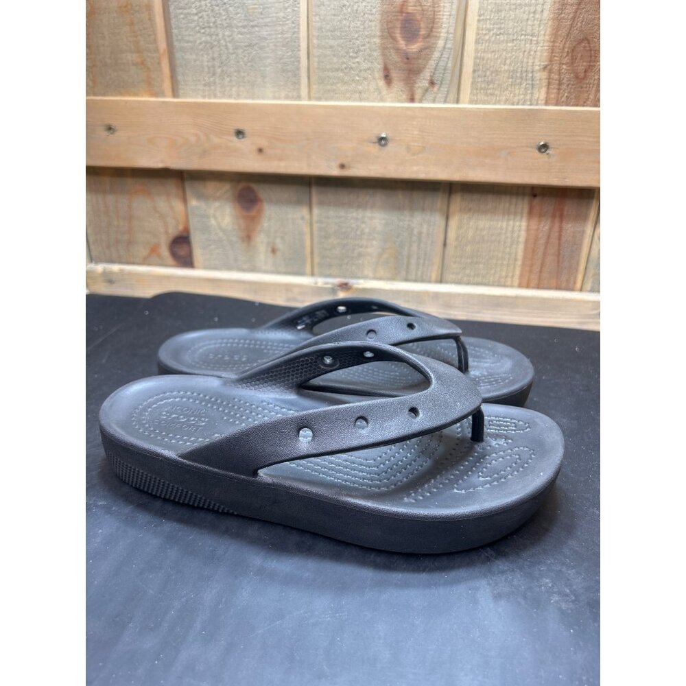 Black Crocs Womens Flip Flops Size 6 Lightweight Iconic Comfort Slip-On Sandals